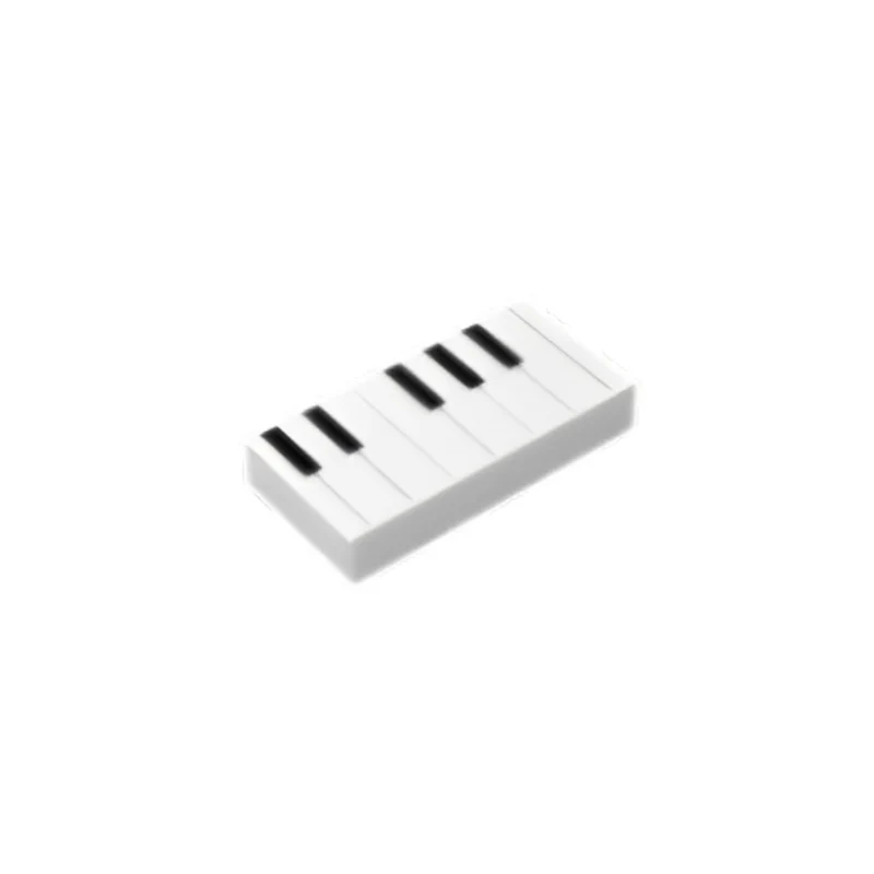 GOBRICKS GDS-566-DE1609 Tile 1 x 2 printed keys - YWOBB