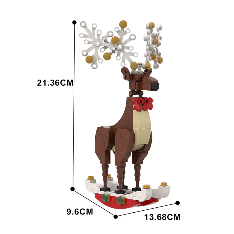 GOBRICKS MOC A0157Y02 Christmas spirit deer ornaments: natural brown - YWOBB