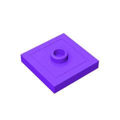 GOBRICKS GDS-805  Modified 2 x 2 with Groove and 1 Stud in Center - YWOBB