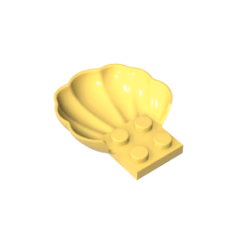 GOBRICKS GDS-2092 Clam / Scallop Shell with 4 Studs - YWOBB