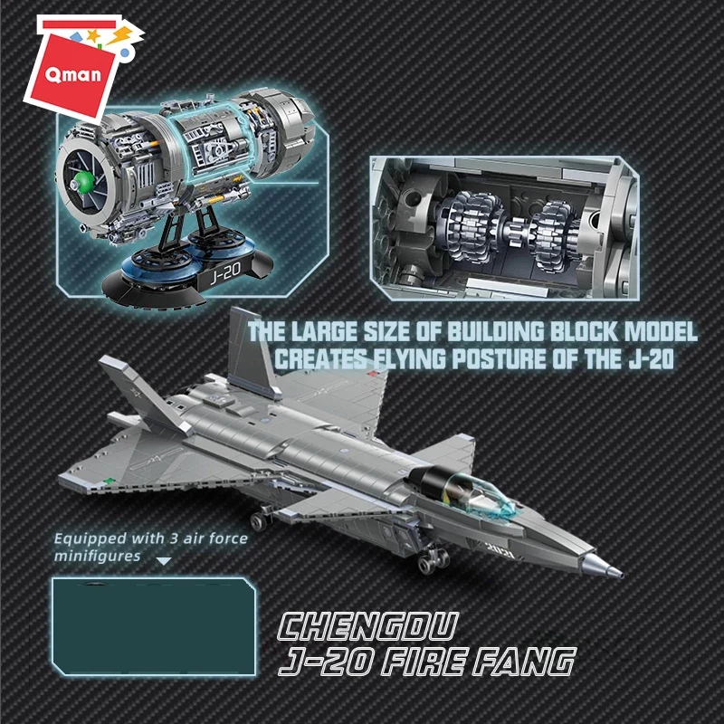 Qman 23011 J-20 Fighter Aircraft - YWOBB