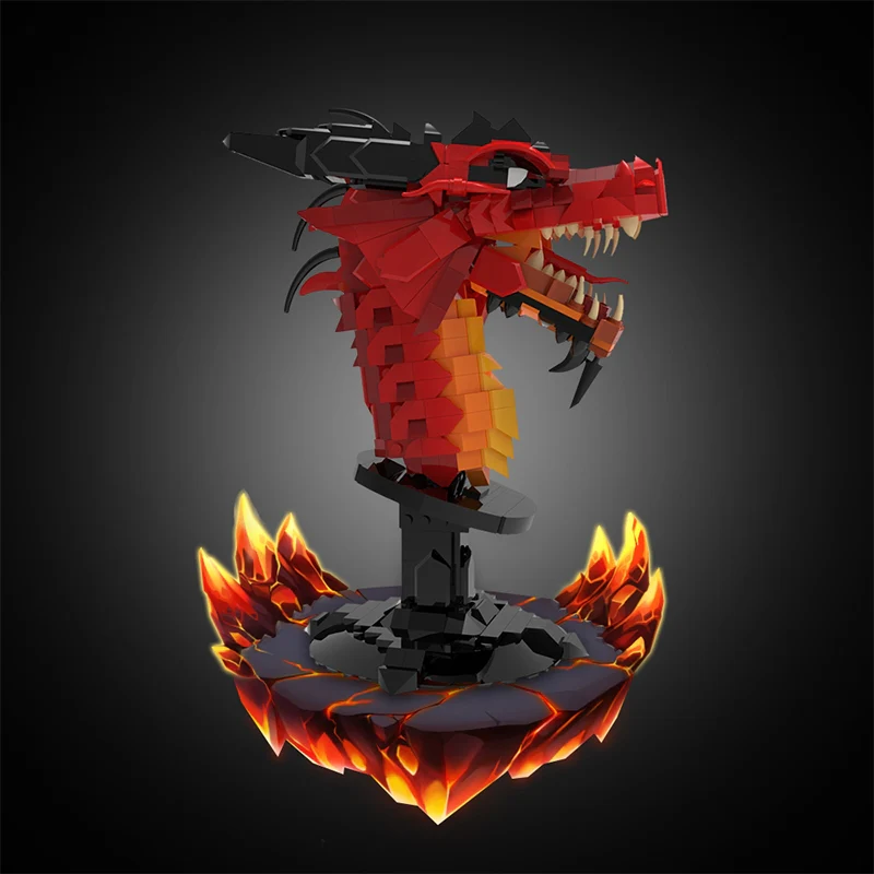 MOC C7803 Flame Red Dragon Chixiao-Dragon Head - YWOBB