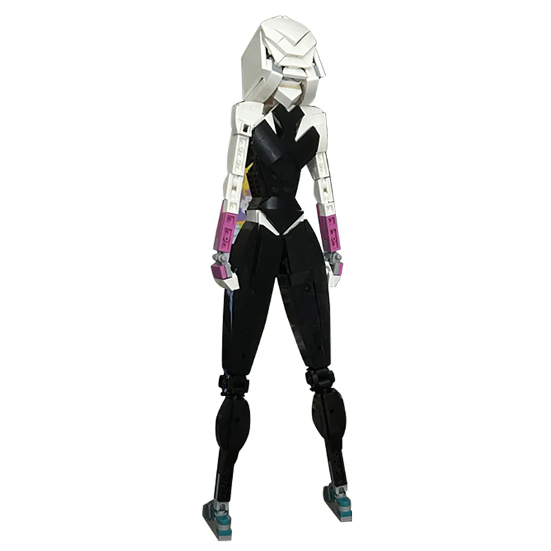 GOBRICKS MOC 157377 Spider Gwen from SPIDER MAN ACROSS THE SPIDER-VERSE - YWOBB