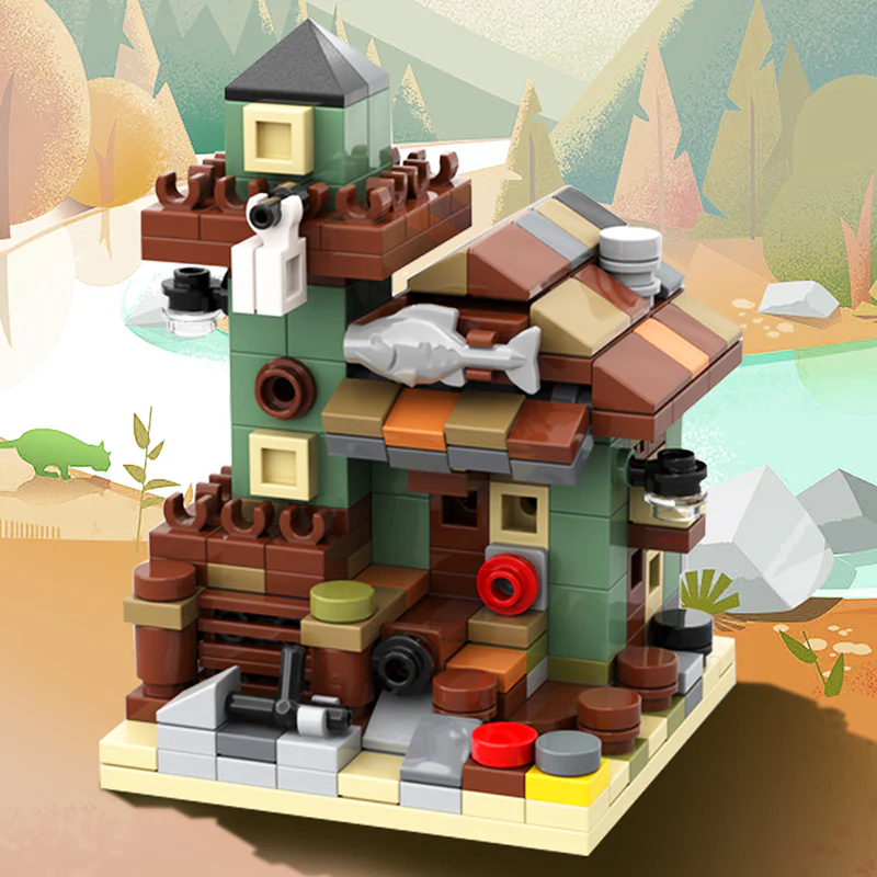 GOBRICKS MOC 107228 old fishing house - YWOBB