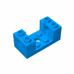 GOBRICKS GDS-1174 Brick 2 x 4 x 1 1/3 with Holes and 2 x 2 Cutout - YWOBB