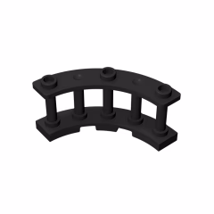GOBRICKS GDS-1166 Fence 4 x 4 x 2 Quarter Round Spindled with 3 Studs - YWOBB