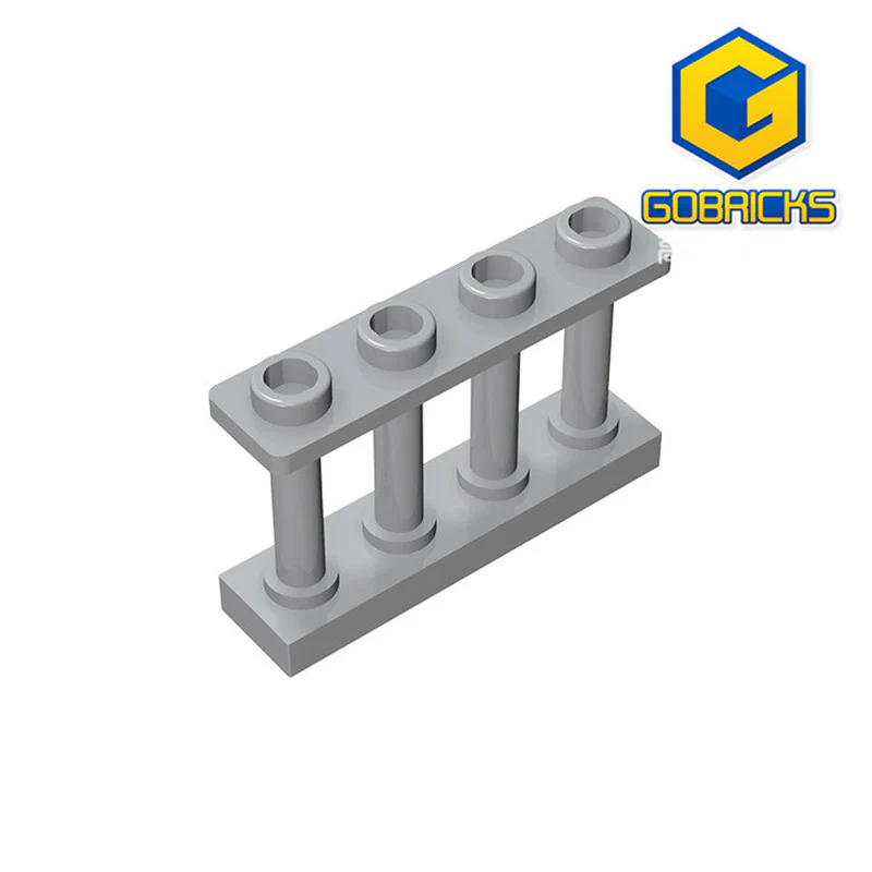 GOBRICKS GDS-789 Fence 1 x 4 x 2 Spindled with 4 Studs - YWOBB