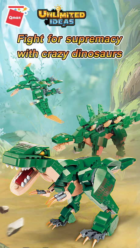 Qman W42106 The Era of Dinosaur War 3 in 1 - YWOBB
