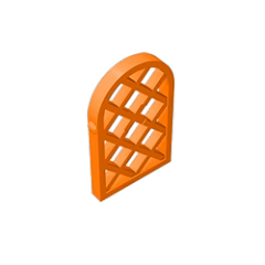 GOBRICKS GDS-989 Pane for Window 1 x 2 x 2 2/3 Lattice Diamond with Rounded Top - YWOBB