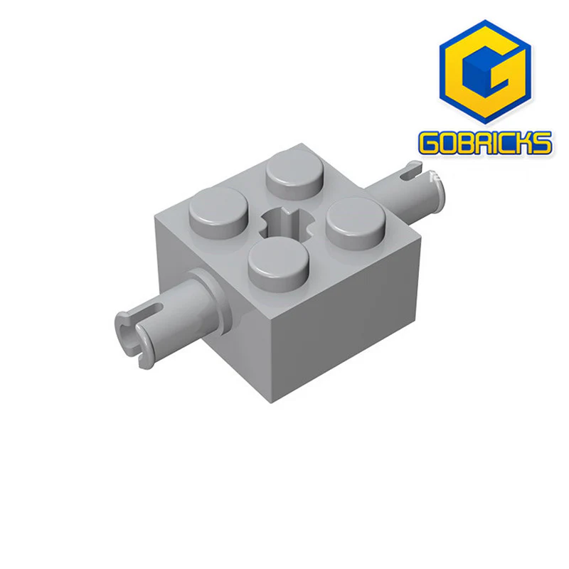 GOBRICKS GDS-954 Brick, Modified 2 x 2 with Pins and Axle Hole - YWOBB