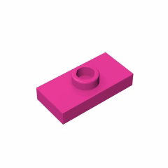 GOBRICKS GDS-803  Modified 1 x 2 with 1 Stud with Groove and Bottom Stud Holder - YWOBB