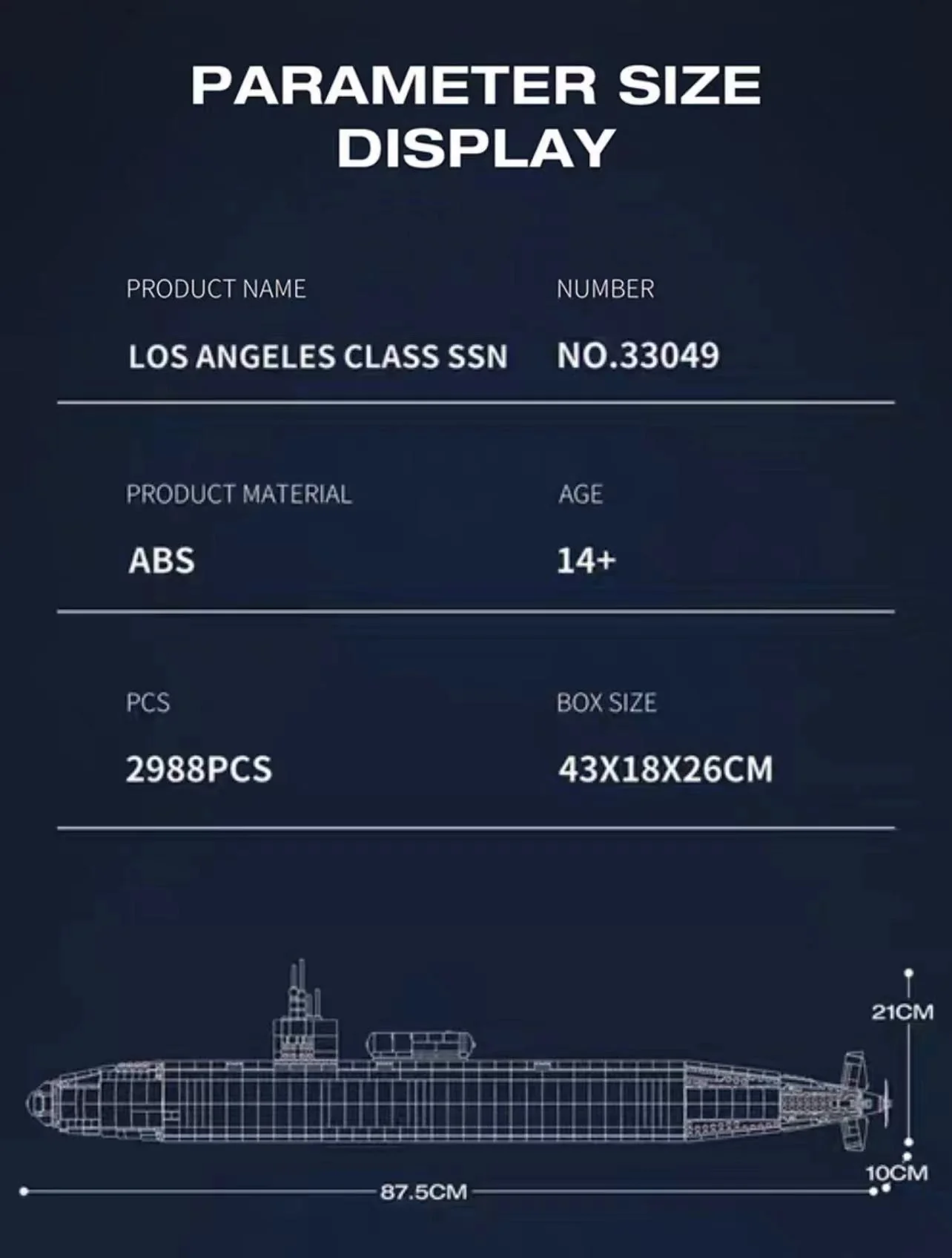 Reobrix 33049 1:125 Los Angeles-class SSN - YWOBB