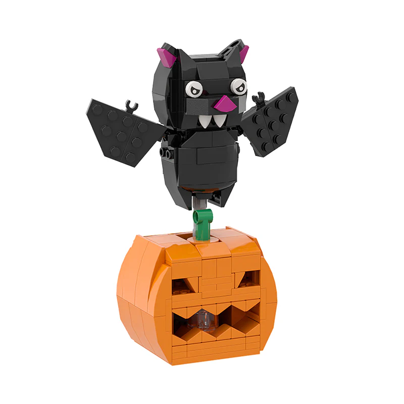 GOBRICKS MOC A0606Y02 Halloween BrickHeadz - Pumpkin Bat - YWOBB