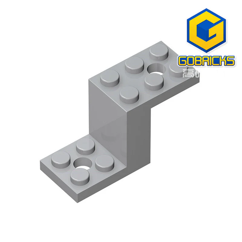 GOBRICKS GDS-1129 Bracket 5 x 2 x 2 1/3 with 2 Holes and Bottom Stud Holder - YWOBB