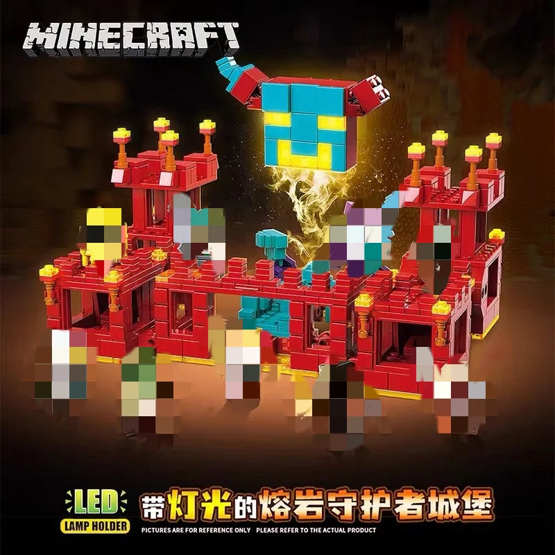 Quan Guan 753 Minecraft Village Guardian Castle with Lights - YWOBB