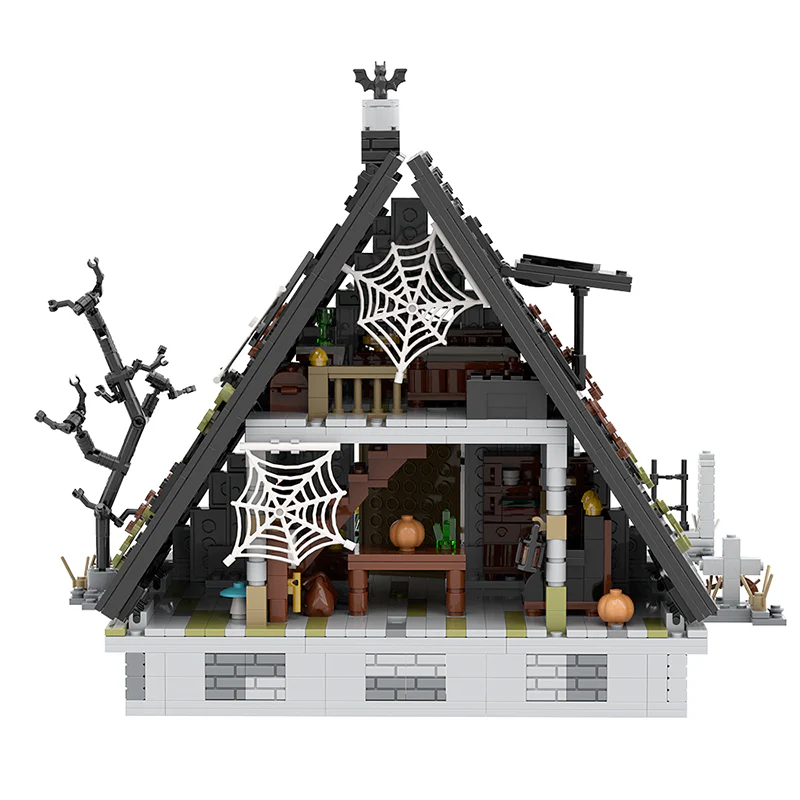 GOBRICKS MOC A0242 Halloween A frame house - YWOBB