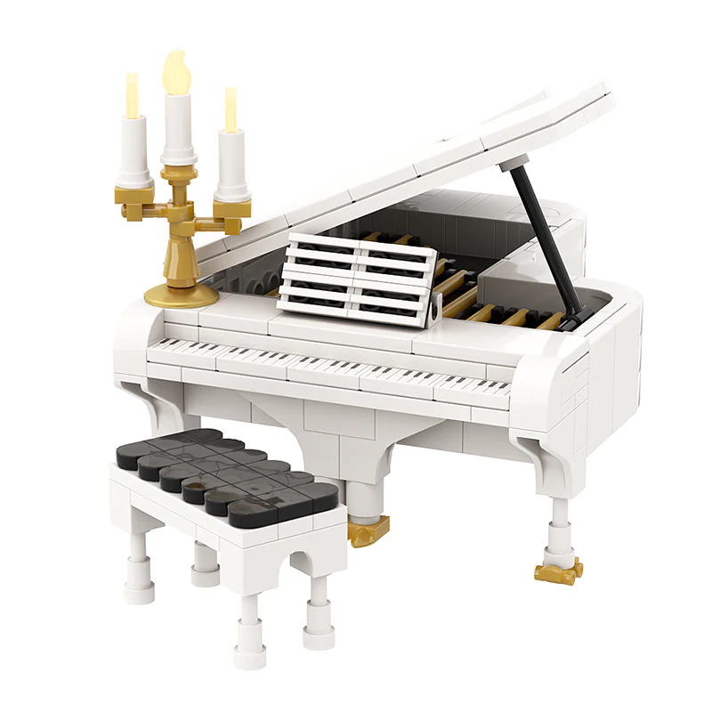 GOBRICKS MOC A0835Y01 piano (white) - YWOBB