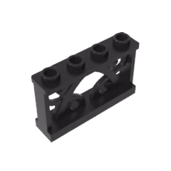 GOBRICKS GDS-M154 Fence 1 x 4 x 2 Ornamental with 4 Studs - YWOBB