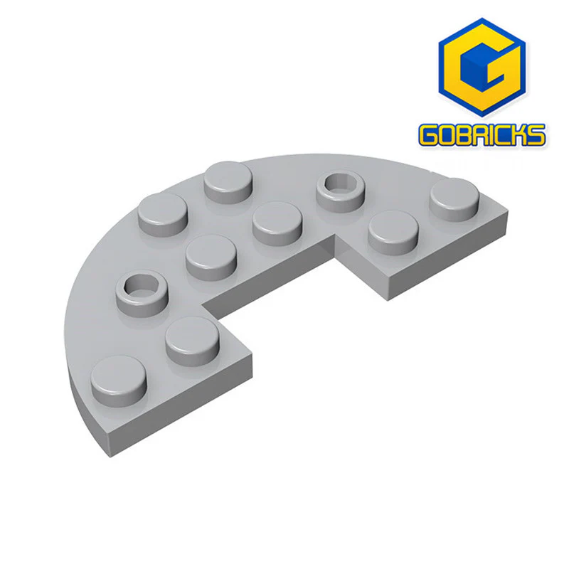 GOBRICKS GDS-705  Round Half 3 x 6 with 1 x 2 Cutout - YWOBB