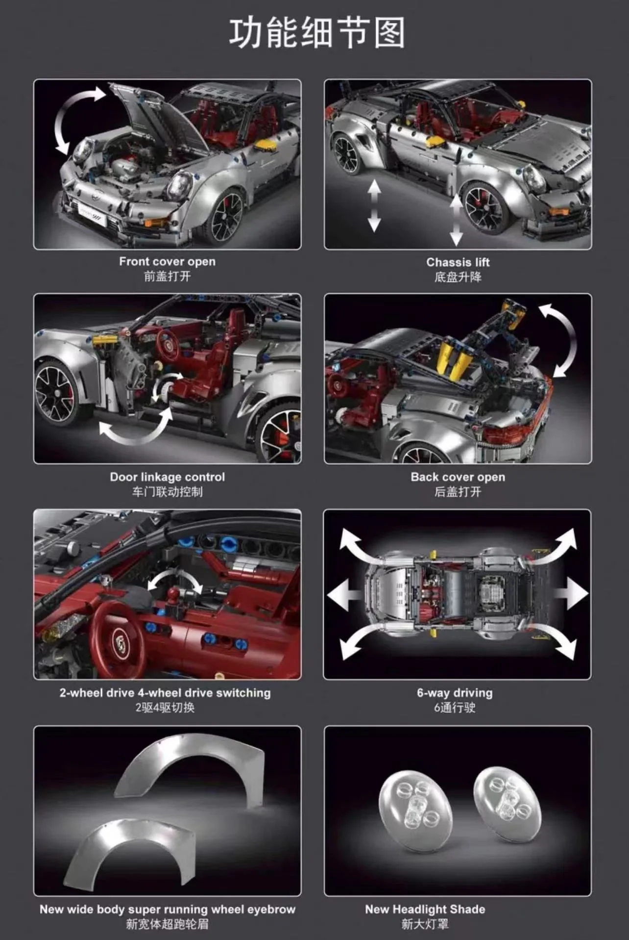 Customized 10560A 1:8 Porsche 911 GT2 RS - YWOBB