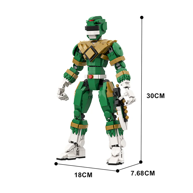 GOBRICKS MOC A1037 Green Ranger - Power Rangers - YWOBB