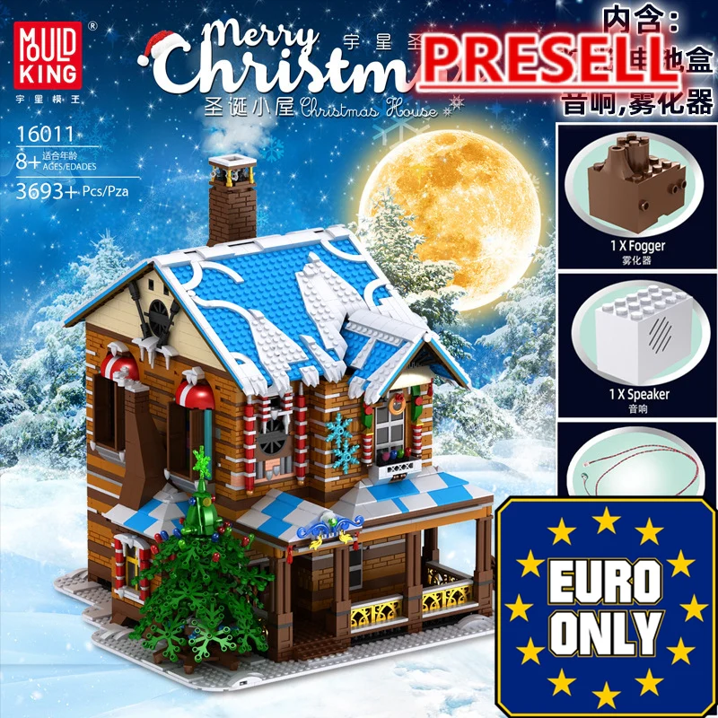 Mould King 16011 The Christmas House with sound, lights and steam OVP EU Warehouse Version - YWOBB