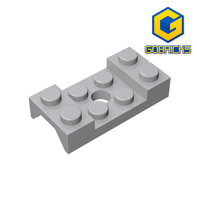 GOBRICKS GDS-1064 Mudguard 2 x 4 with Arch Studded with Hole - YWOBB