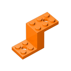 GOBRICKS GDS-1129 Bracket 5 x 2 x 2 1/3 with 2 Holes and Bottom Stud Holder - YWOBB
