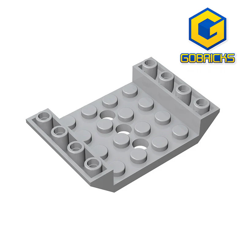 GOBRICKS GDS-684  Inverted 45 6 x 4 Double with 4 x 4 Cutout and 3 Holes - YWOBB