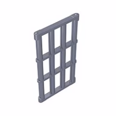 GOBRICKS GDS-875 Bar 1 x 4 x 6 Grille with End Protrusions - YWOBB