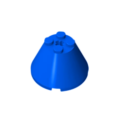 GOBRICKS GDS-1086 Cone 4 x 4 x 2 with Axle Hole - YWOBB