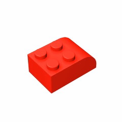 GOBRICKS GDS-722 Curved 3 x 2 x 1 with Four Studs - YWOBB