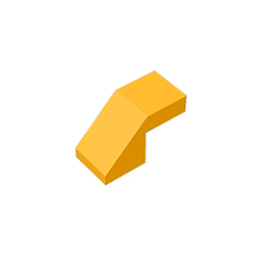 GOBRICKS GDS-1484 Slope 45 2 x 1 with Cutout without Stud - YWOBB