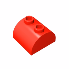 GOBRICKS GDS-741 Curved 2 x 2 x 1 Double with 2 Studs - YWOBB