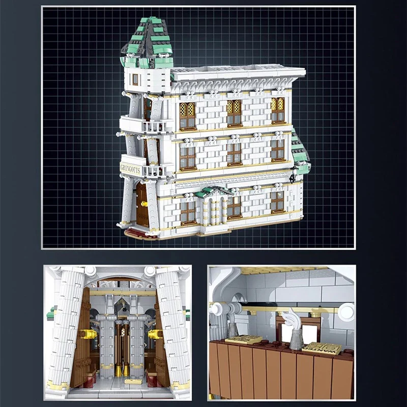 Mork 032101 Gringotts Bank & Ukranian Ironbelly Dragon - Diagon Alley - YWOBB