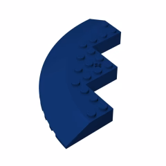 GOBRICKS GDS-1223 Round Corner 10 x 10 with Slope 33 Edge, Axle Hole, Facet Cutout - YWOBB