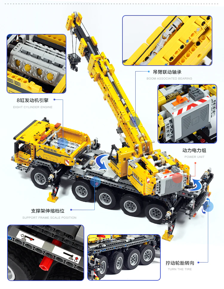 Mould King 13107 RC Mobile Crane Mk II - YWOBB