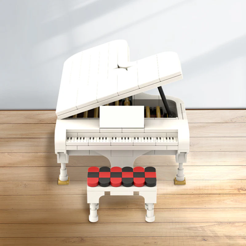 GOBRICKS MOC 141786 Grand Piano White - YWOBB