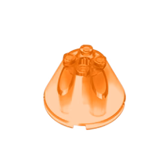 GOBRICKS GDS-1086 Cone 4 x 4 x 2 with Axle Hole - YWOBB