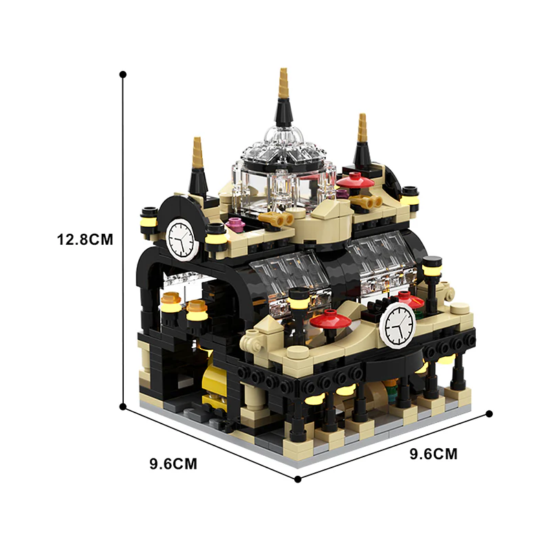 GOBRICKS MOC 145087 Mini 910002 Studgate Train Station - YWOBB
