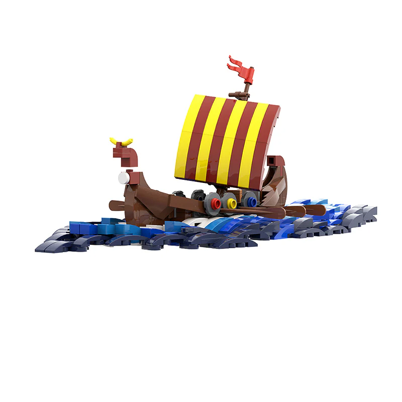 GOBRICKS MOC A0393  viking surf boat - YWOBB