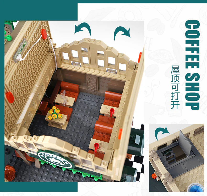 SEMBO 601093 Coffee Shop with LED lights - YWOBB