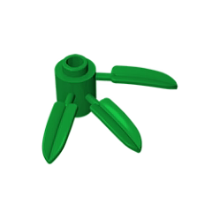 GOBRICKS GDS-1322 Round 1 x 1 with 3 Bamboo Leaves - YWOBB