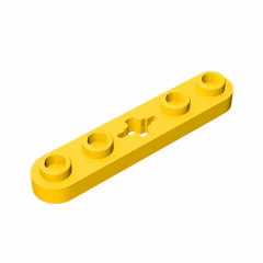 GOBRICKS GDS-900 Plate 1 x 5 with Smooth Ends, 4 Studs and Center Axle Hole - YWOBB