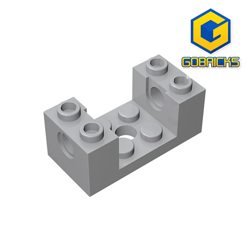 GOBRICKS GDS-1174 Brick 2 x 4 x 1 1/3 with Holes and 2 x 2 Cutout - YWOBB