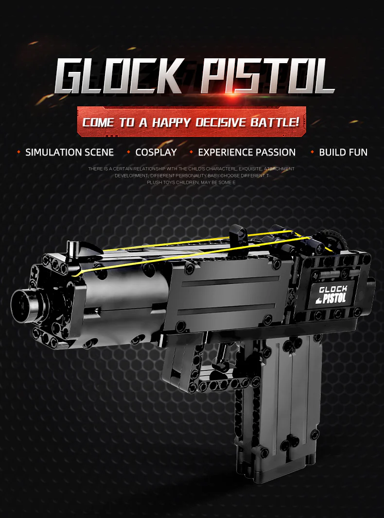 Mould King 14008 Glock Automatic Pistol - YWOBB