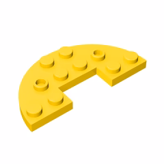 GOBRICKS GDS-705  Round Half 3 x 6 with 1 x 2 Cutout - YWOBB