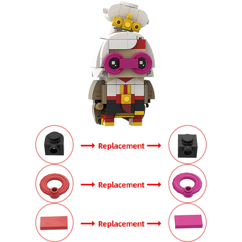 GOBRICKS MOC 167331 Purah (Legend of Zelda: Tears of the Kingdom) Brickheadz - YWOBB