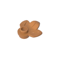 GOBRICKS GDS-1576 Plant Plate Round 1 x 1 with 3 Leaves - YWOBB