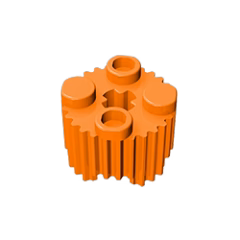 GOBRICKS GDS-748  Round 2 x 2 with Axle Hole and Grille / Fluted Profile - YWOBB